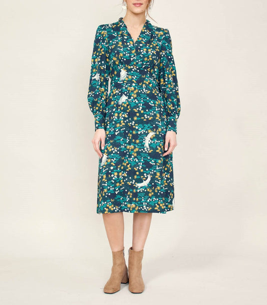 Robe midi fluide imprimée RITSOUKO