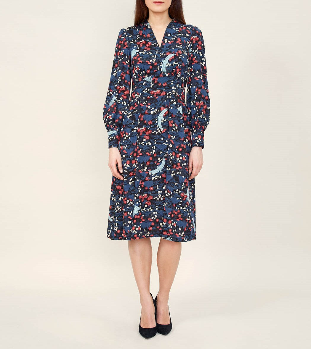 Robe midi fluide imprimée RITSOUKO