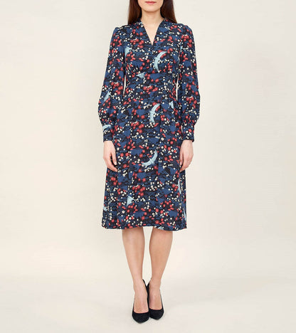 Robe midi fluide imprimée RITSOUKO