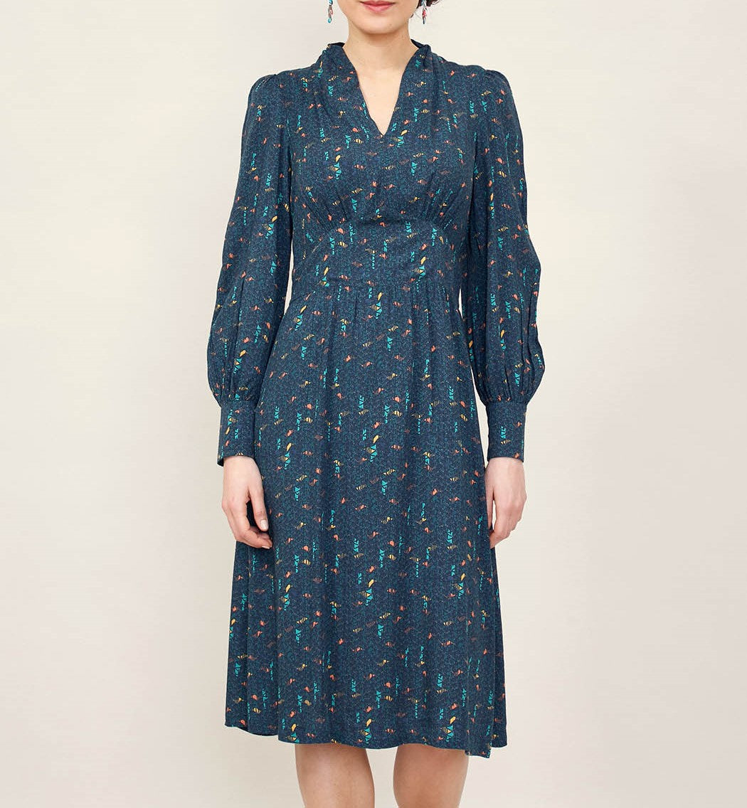 Robe midi fluide imprimée RITSOUKO