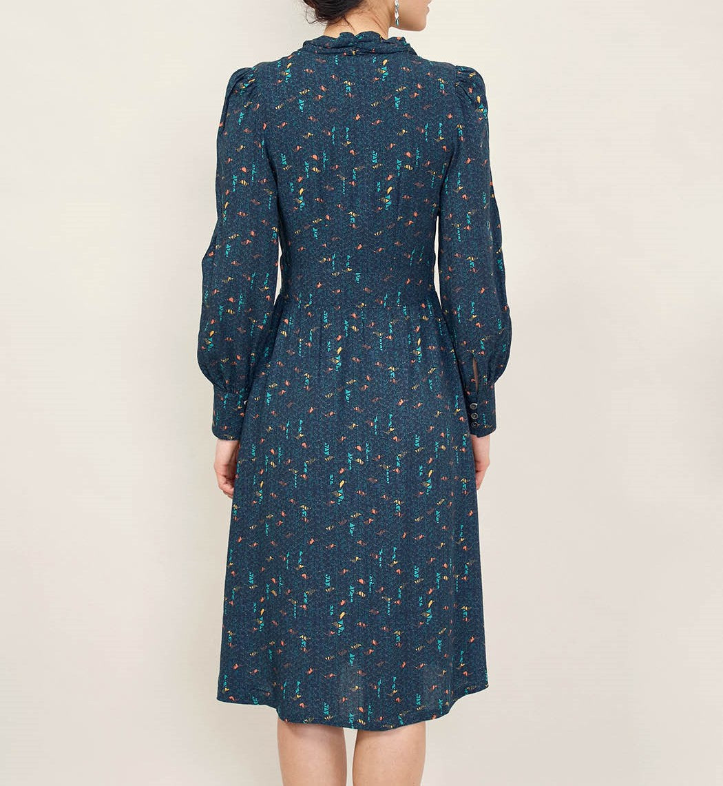 Robe midi fluide imprimée RITSOUKO