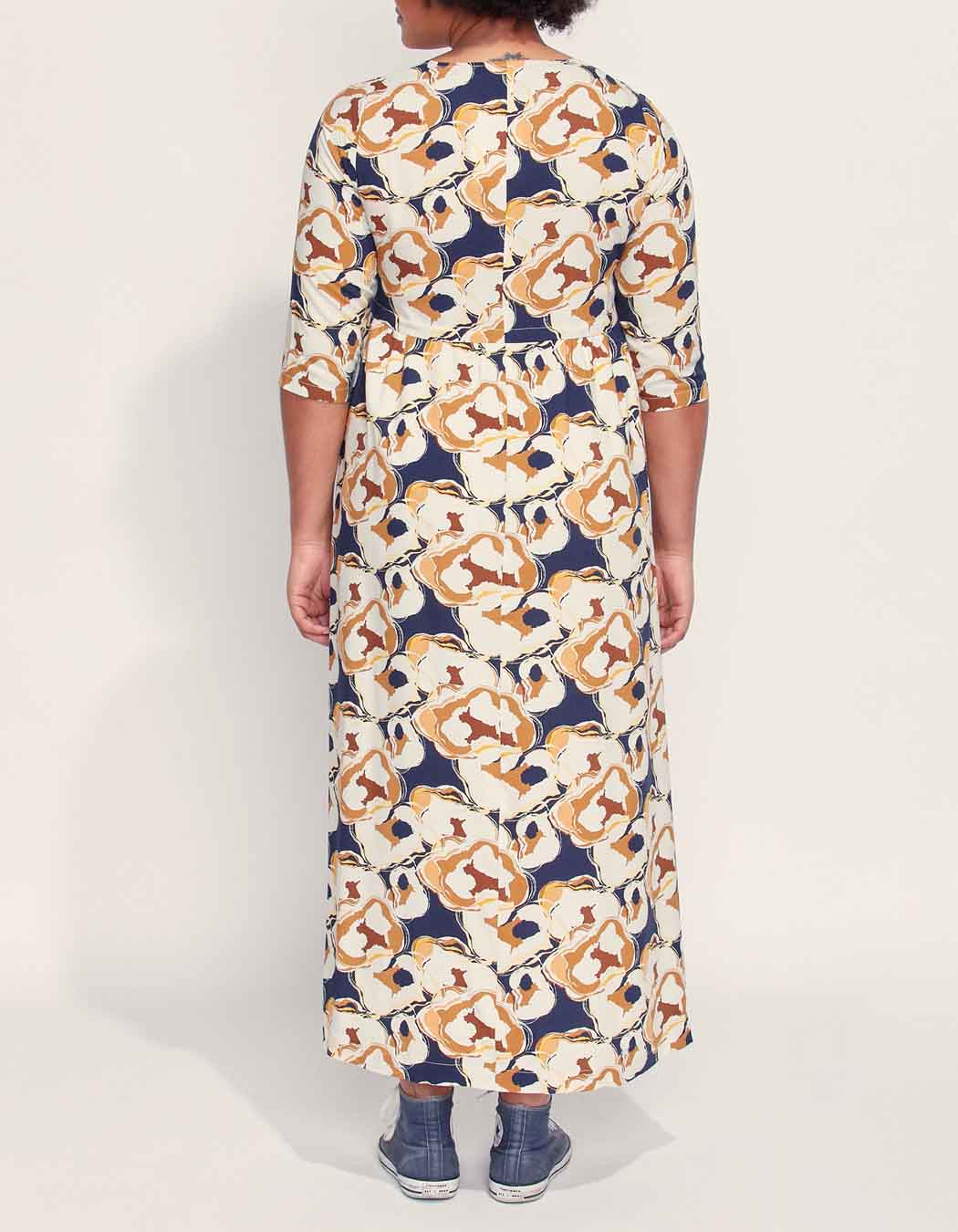 Robe longue imprimée évasée fluide TALA
