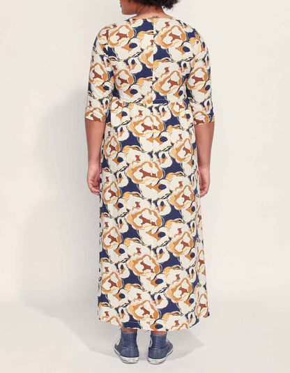 Robe longue imprimée évasée fluide TALA