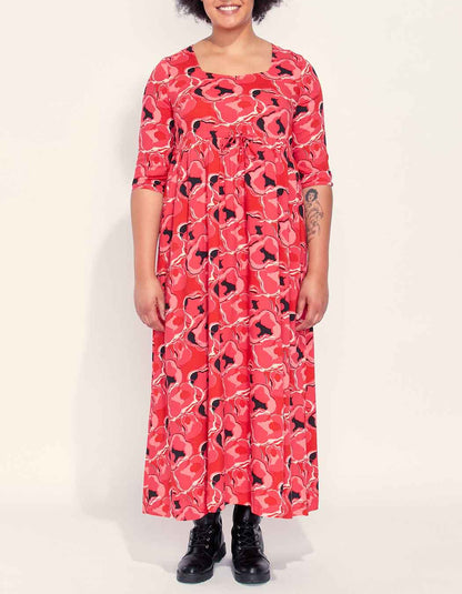 Robe longue imprimée évasée fluide TALA