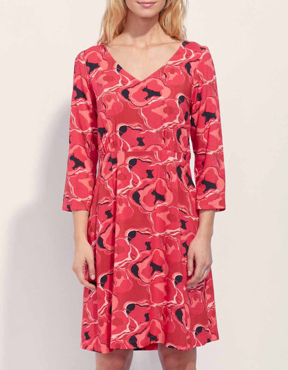 Robe fluide ceintrée imprimée XAVI