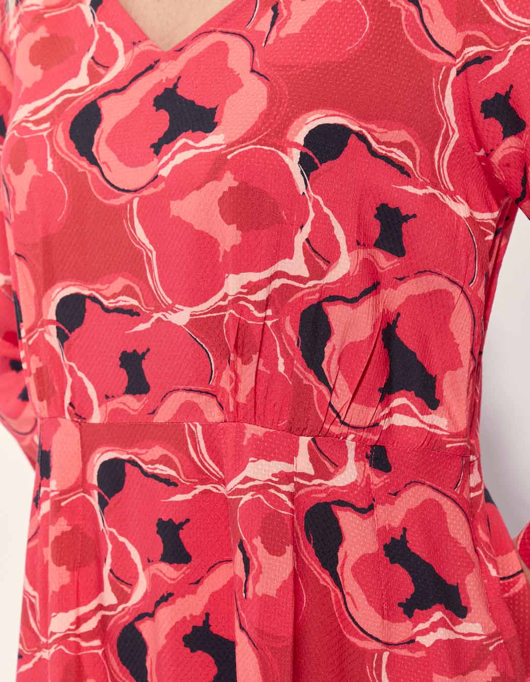 Robe fluide ceintrée imprimée XAVI