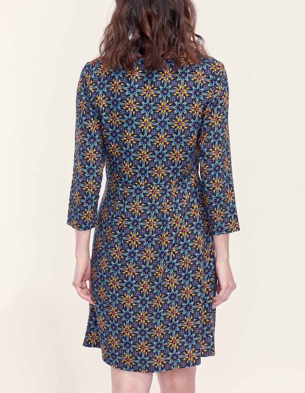 Robe fluide ceintrée imprimée XAVI