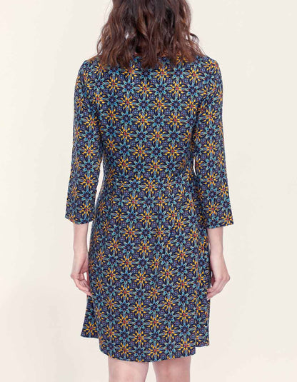 Robe fluide ceintrée imprimée XAVI