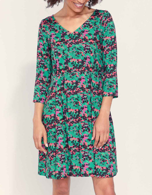 Robe fluide ceintrée imprimée XAVI