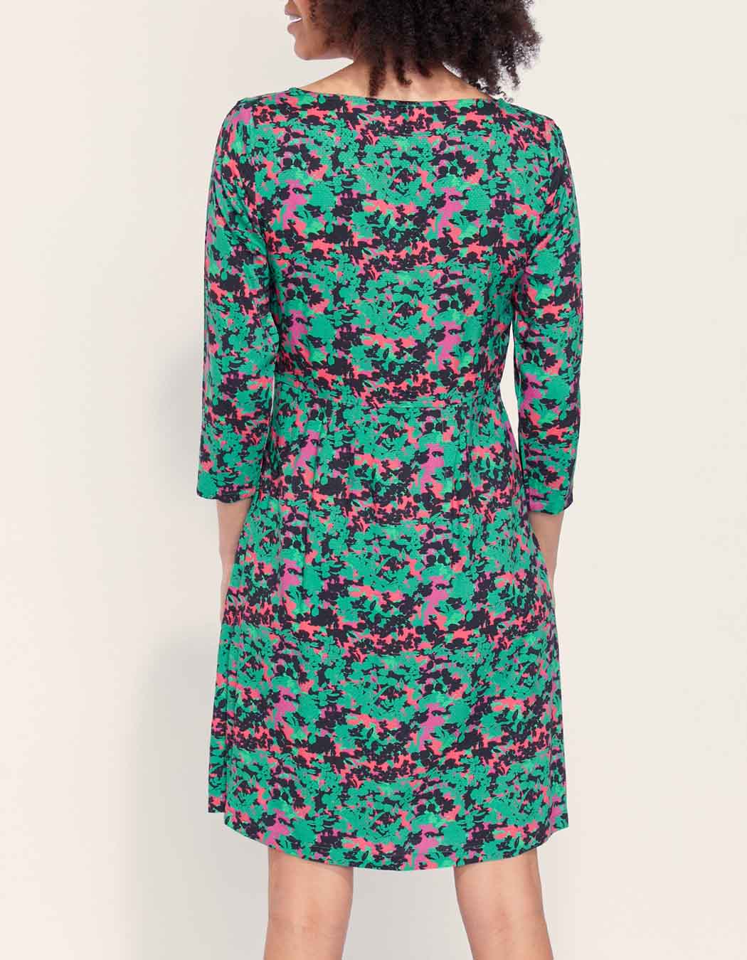 Robe fluide ceintrée imprimée XAVI