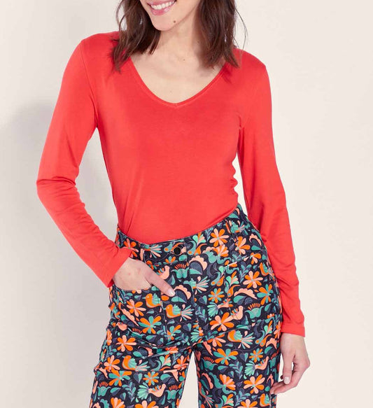 T-shirt fluide col v JAIPUR