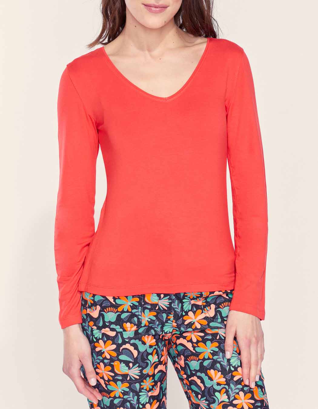 T-shirt fluide col v JAIPUR