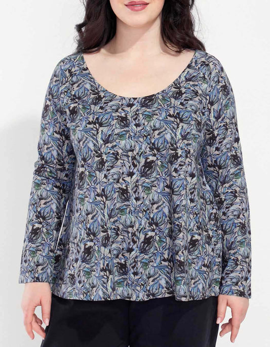 T-shirt evasé coton flammé imprimé GONGLO