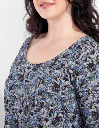 T-shirt evasé coton flammé imprimé GONGLO