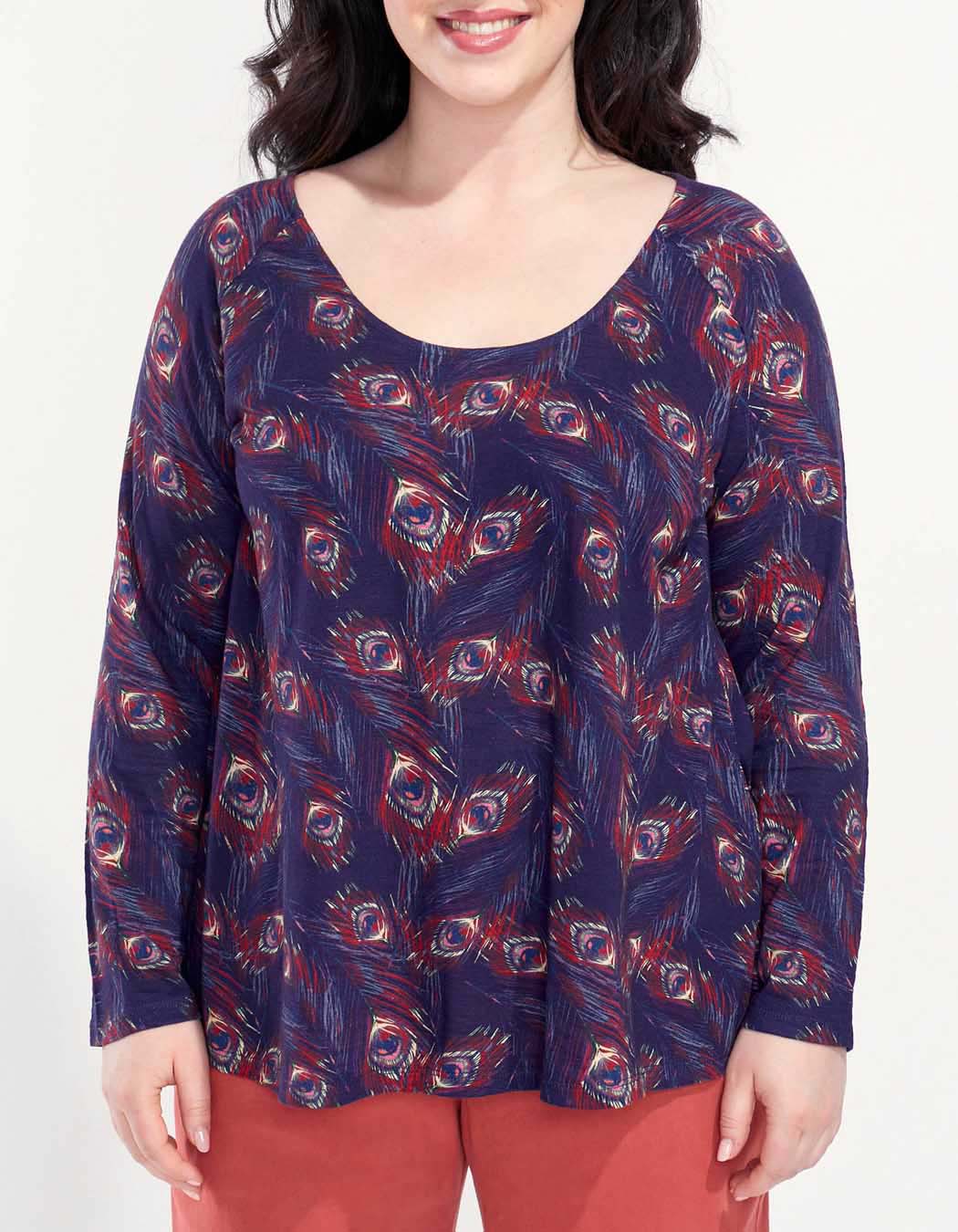 T-shirt evasé coton flammé imprimé GONGLO