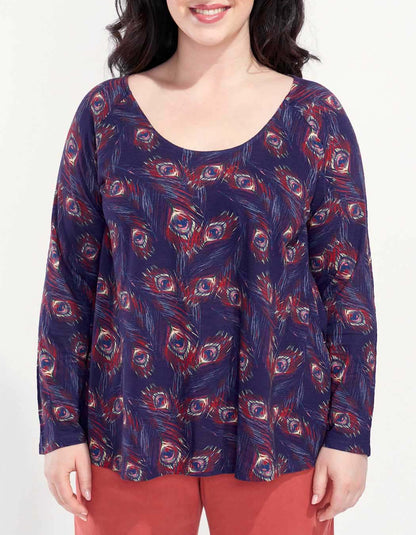 T-shirt evasé coton flammé imprimé GONGLO