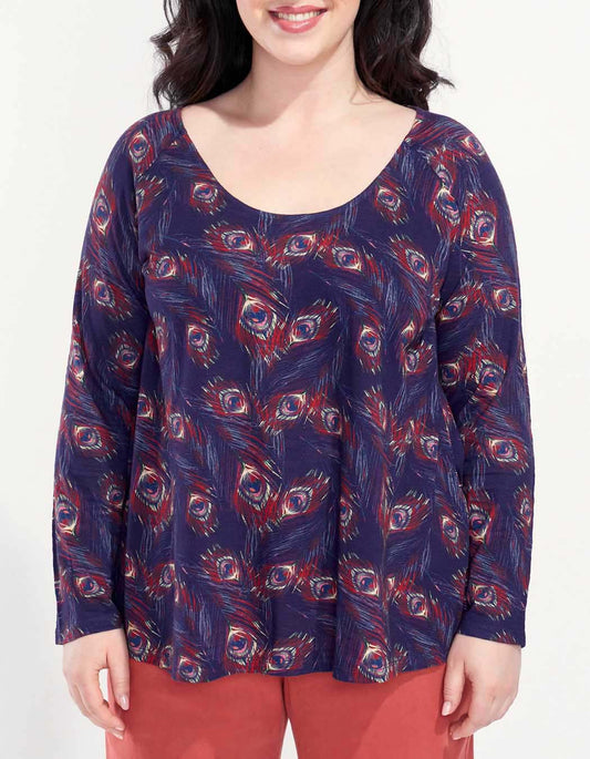 T-shirt evasé coton flammé imprimé GONGLO