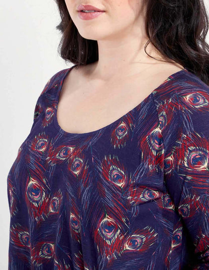 T-shirt evasé coton flammé imprimé GONGLO