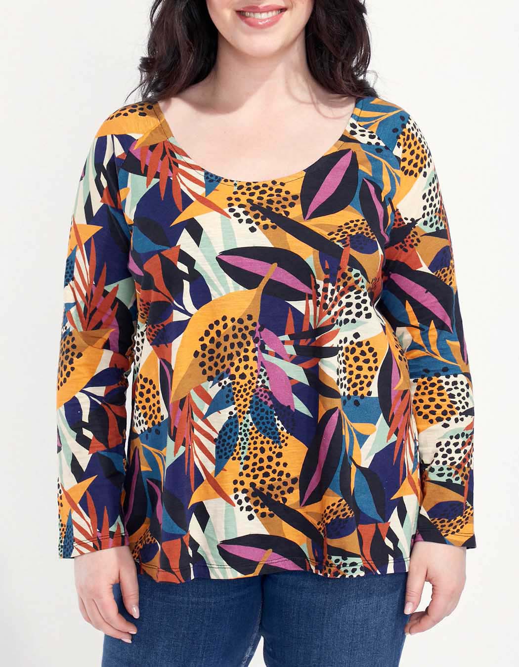 T-shirt evasé coton flammé imprimé GONGLO