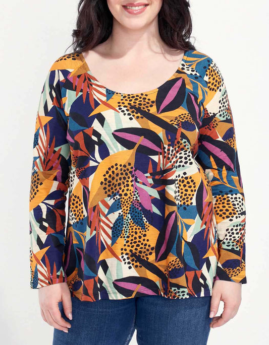 T-shirt evasé coton flammé imprimé GONGLO