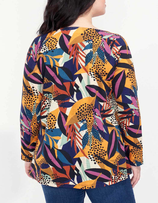 T-shirt evasé coton flammé imprimé GONGLO