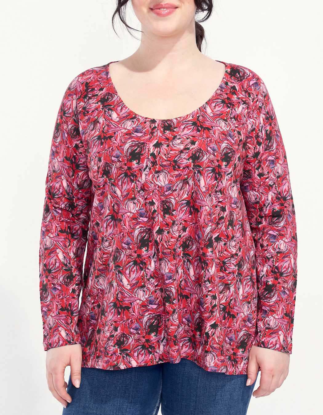 T-shirt evasé coton flammé imprimé GONGLO