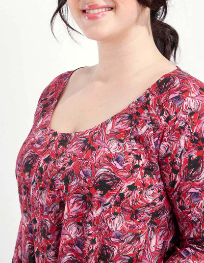 T-shirt evasé coton flammé imprimé GONGLO
