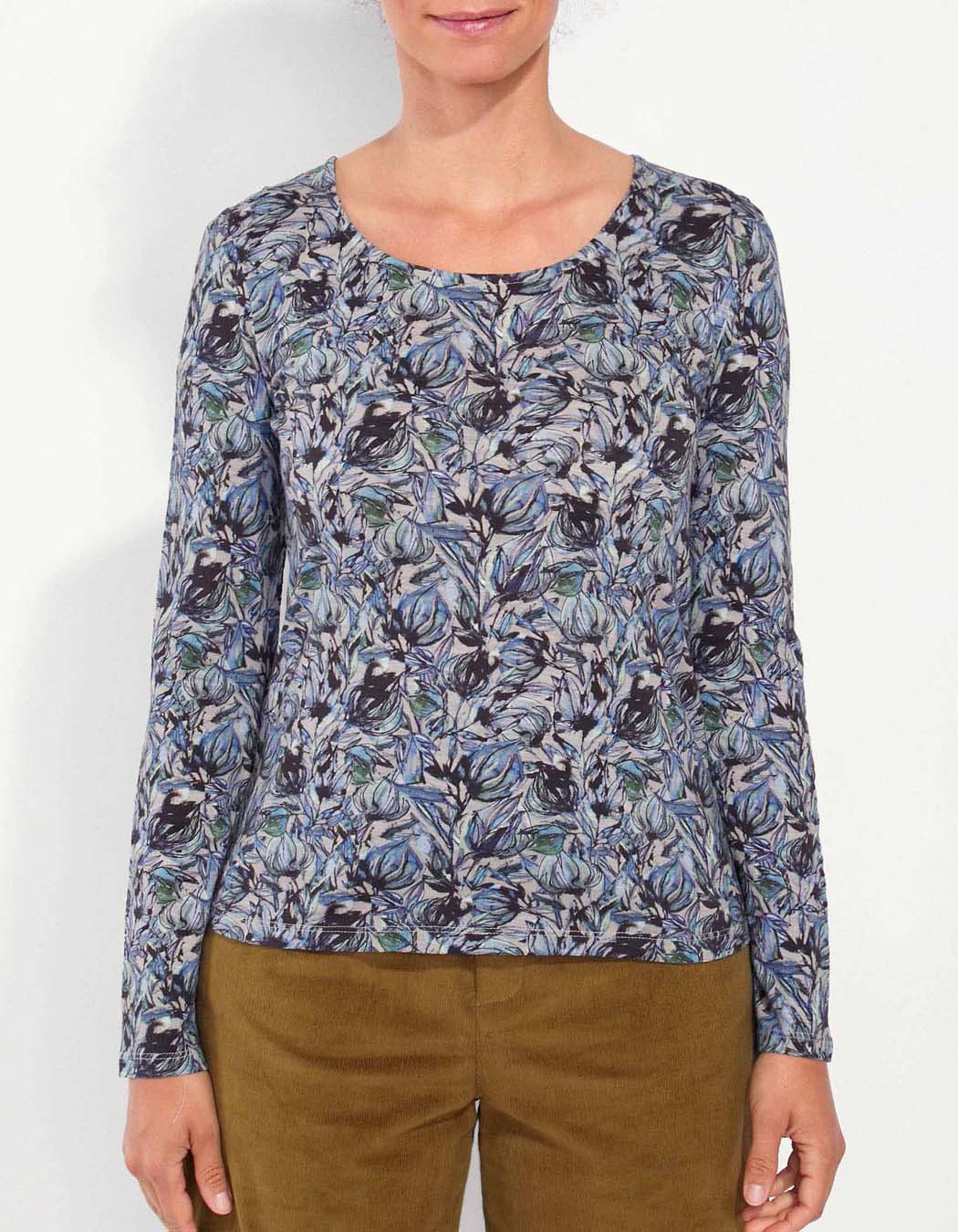 T-shirt evasé coton flammé imprimé KANPUR