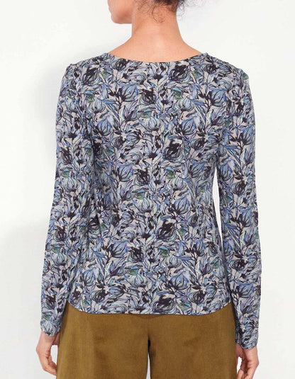 T-shirt evasé coton flammé imprimé KANPUR