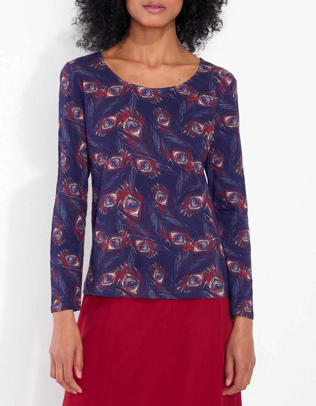 T-shirt evasé coton flammé imprimé KANPUR