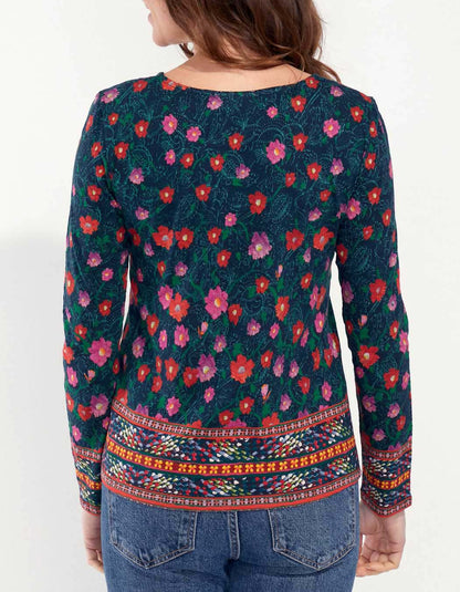 T-shirt evasé coton flammé imprimé KANPUR