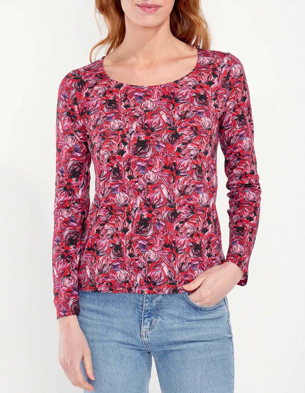 T-shirt droit coton flammé imprimé KANPUR
