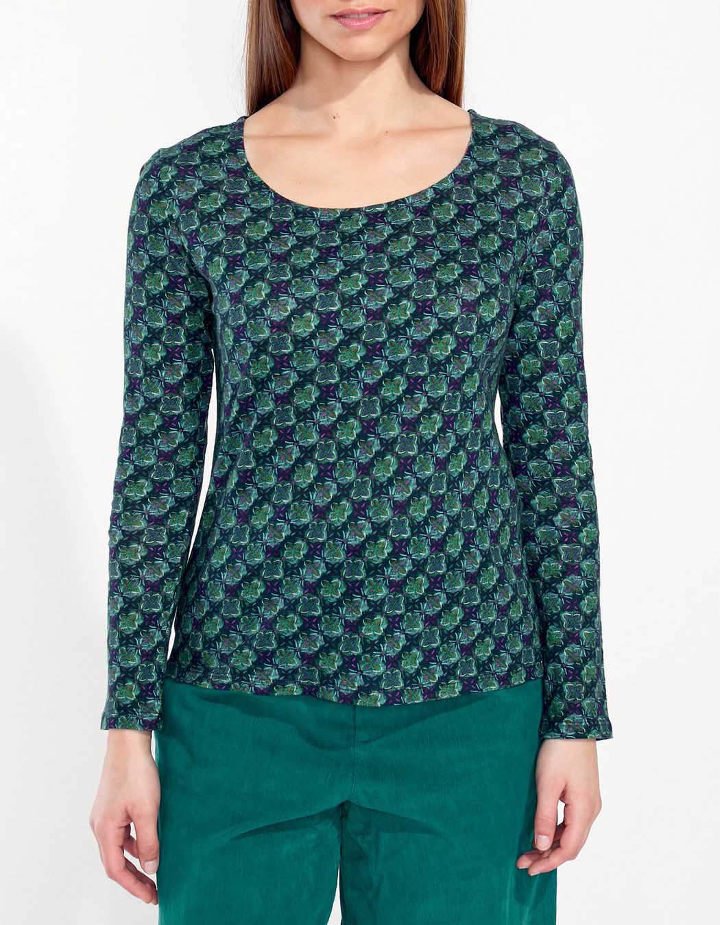 T-shirt droit coton flammé imprimé KANPUR