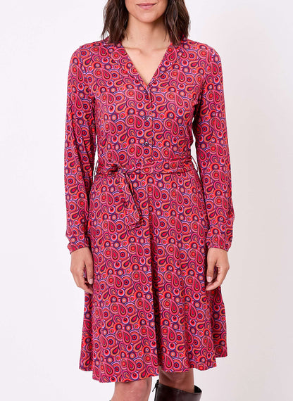 Robe imprimée maille fluide ceinturée EZONE