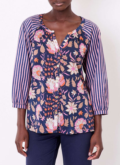 Blouse imprimée ample voile de coton bio OCCI