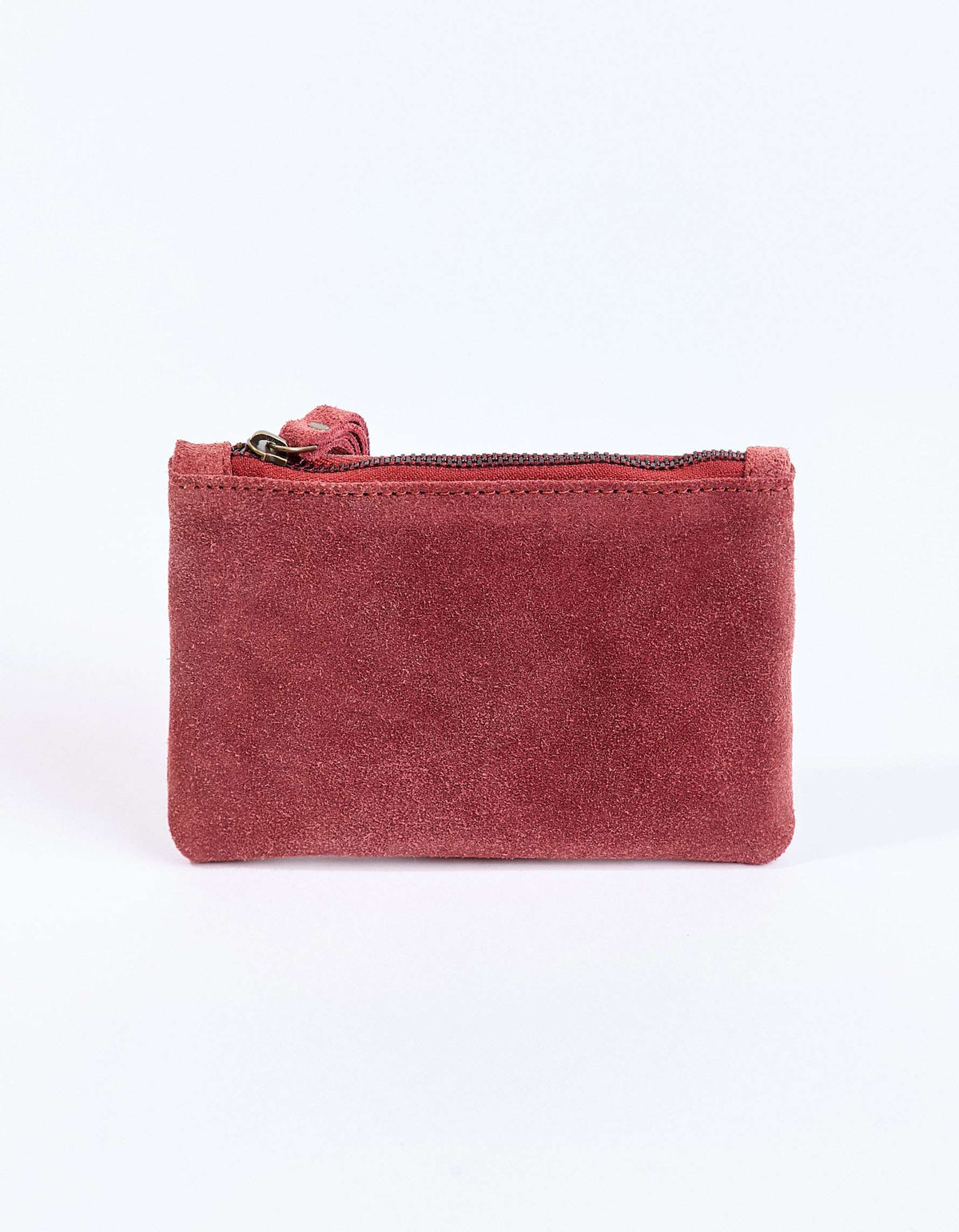 Petite pochette zippée en Suede de cuir YADAV