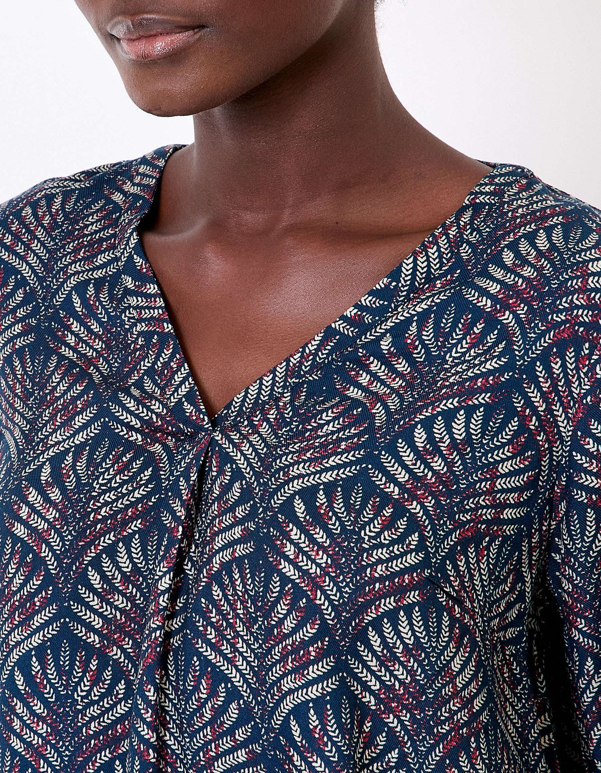 Blouse imprimée fluide évasée col V PALASI