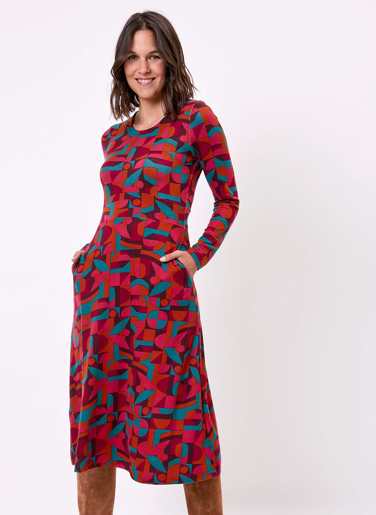 Robe midi imprimée maille fluide BANY