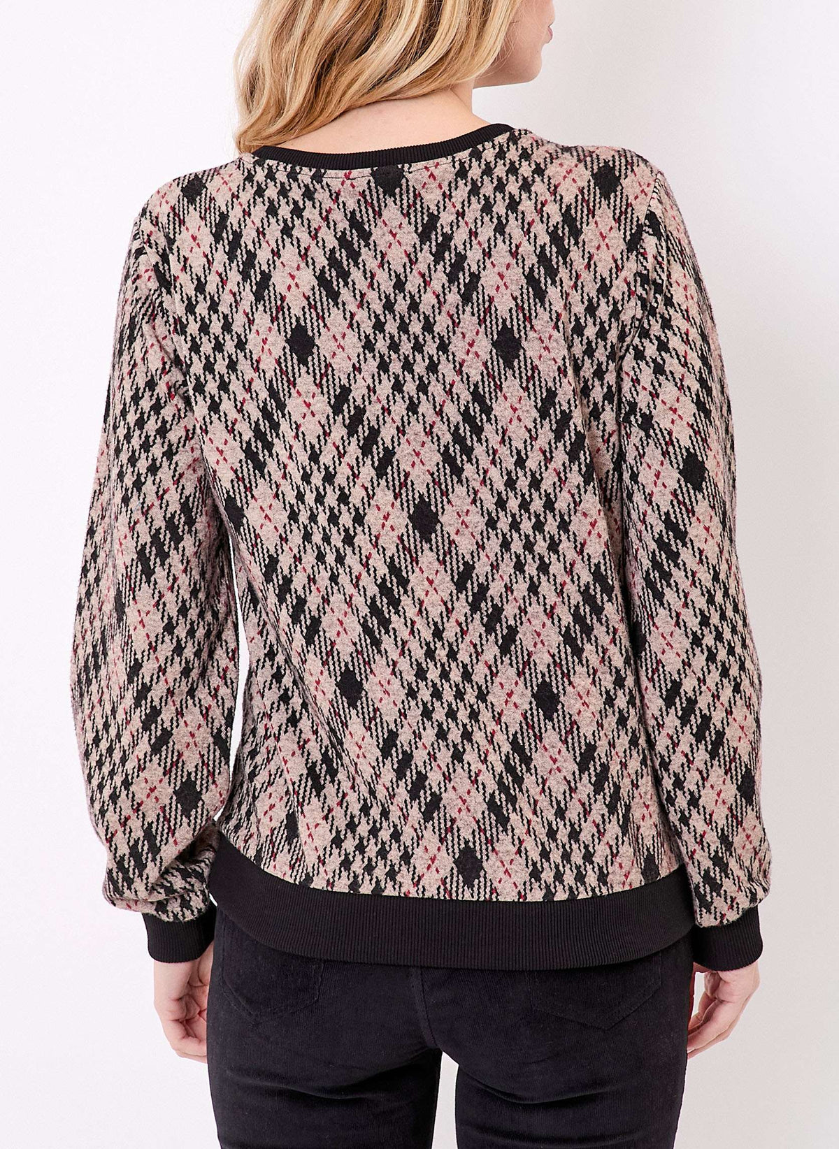 Sweat col rond maille jacquard BASILIE