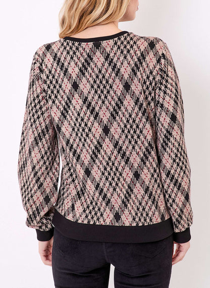 Sweat col rond maille jacquard BASILIE