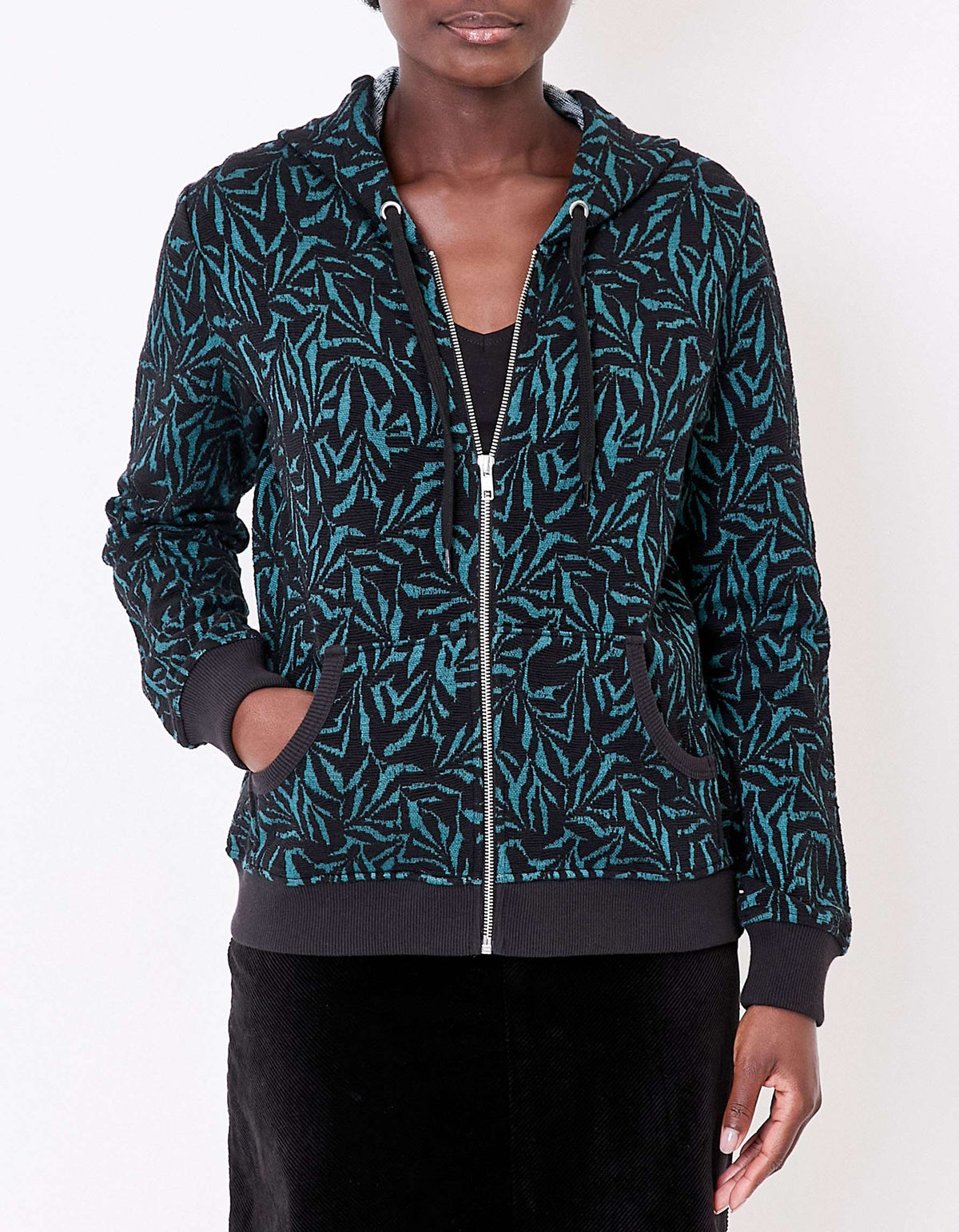 Sweat  zippé maille jacquard YUMI