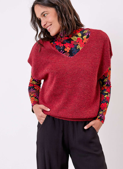 Pull tricot sans manche uni DAKILA