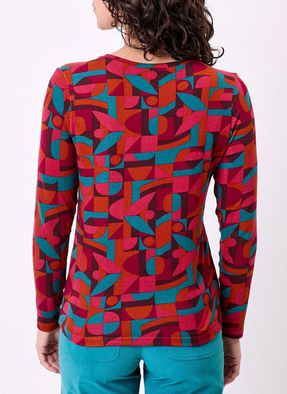T-shirt imprimé fluide col V maille ORVAR