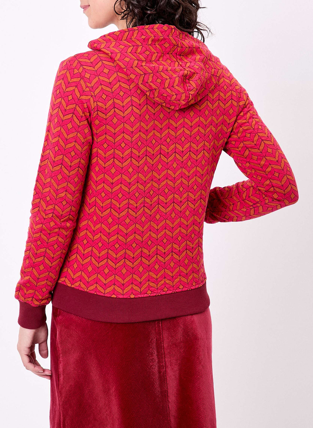 Sweat zippé maille jacquard YUMI