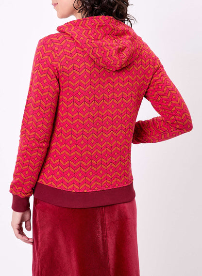 Sweat zippé maille jacquard YUMI