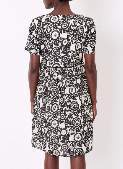 Robe imprimée évasée coton bio doublé SIWAN