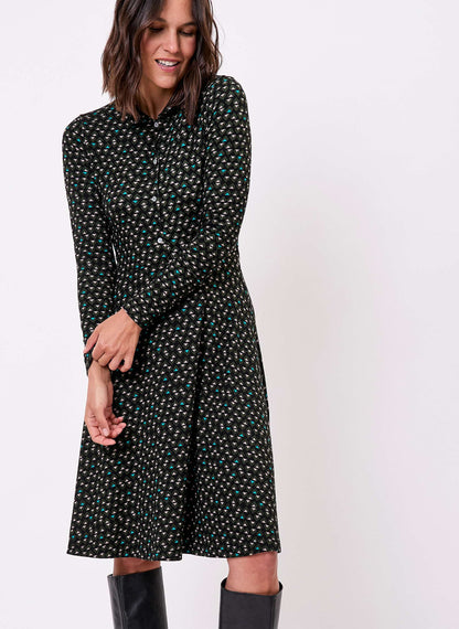 Robe chemise maille fluide imprimée SANDA