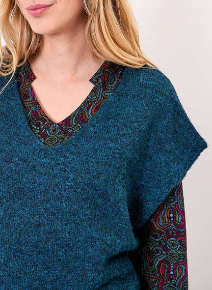 Pull tricot sans manche uni DAKILA