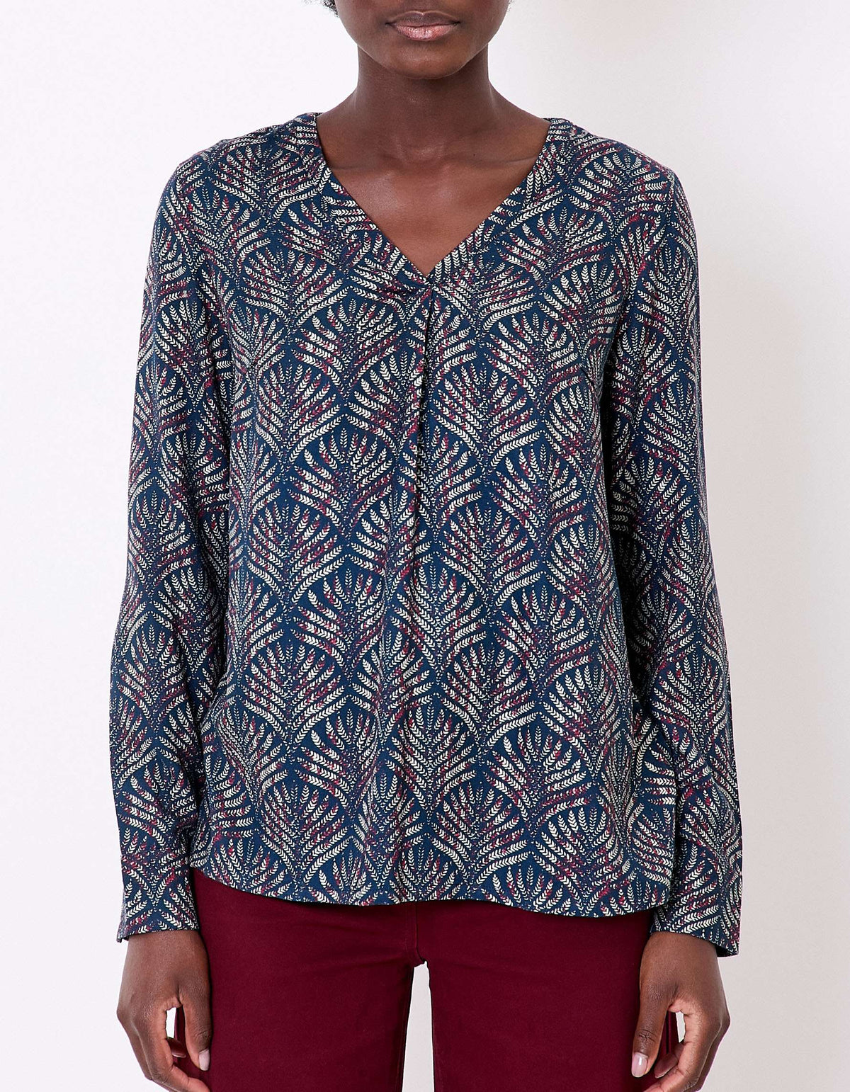 Blouse imprimée fluide évasée col V PALASI