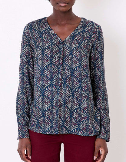 Blouse imprimée fluide évasée col V PALASI